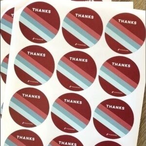 60- 2.5 inch Poshmark Red and Blue Thank You Stickers​
